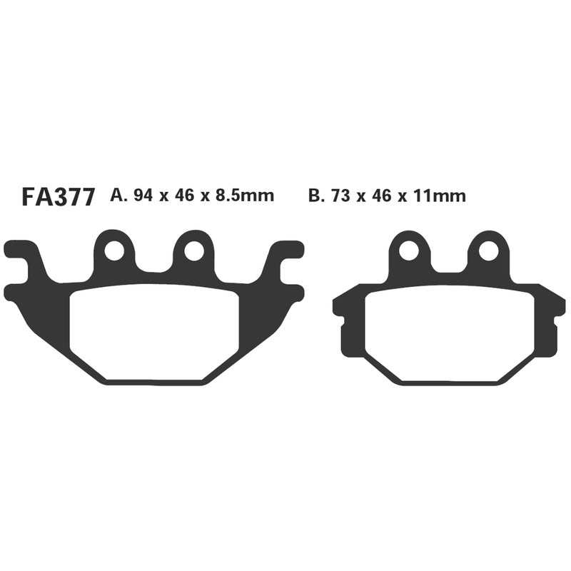 PASTIGLIE FRENO MOTO EBC FA377R R KYMCO KXR/MXU 250 ANT. SYM TRACKRUNNER 200