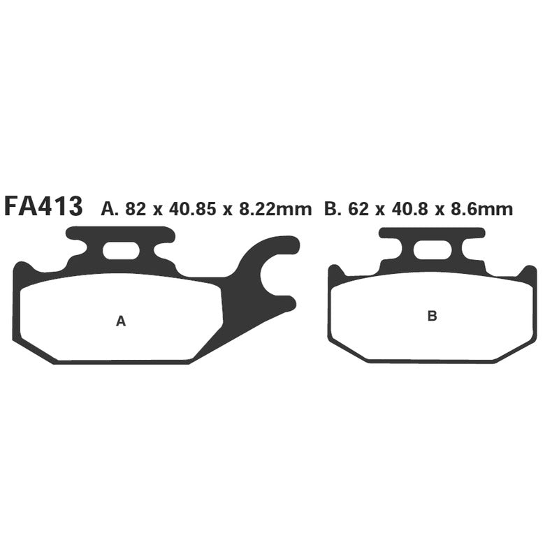 PASTIGLIE FRENO MOTO EBC FA413R R SUZUKI 700 KINGQUA ANT.SX 05 07 SINTER
