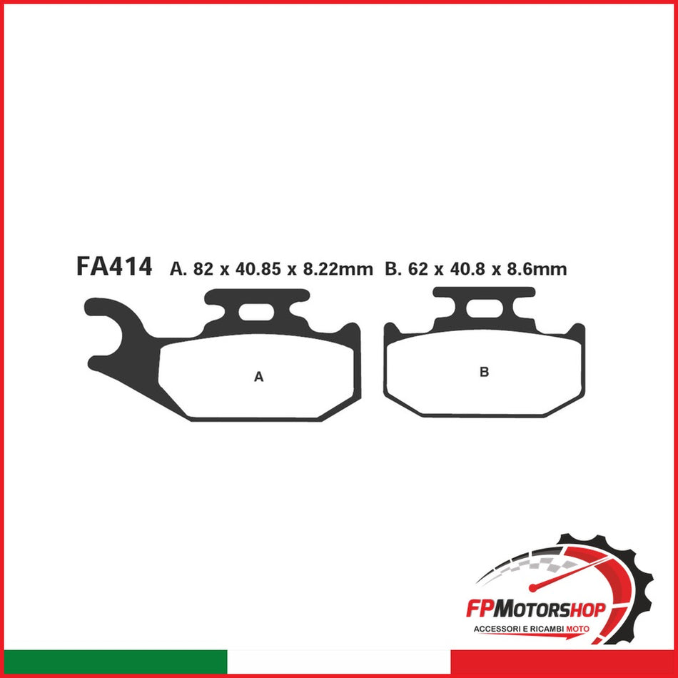 PASTIGLIE FRENO MOTO EBC FA414R R SUZUKI 700 KINGQUA ANT.DX 05 07 SINTER