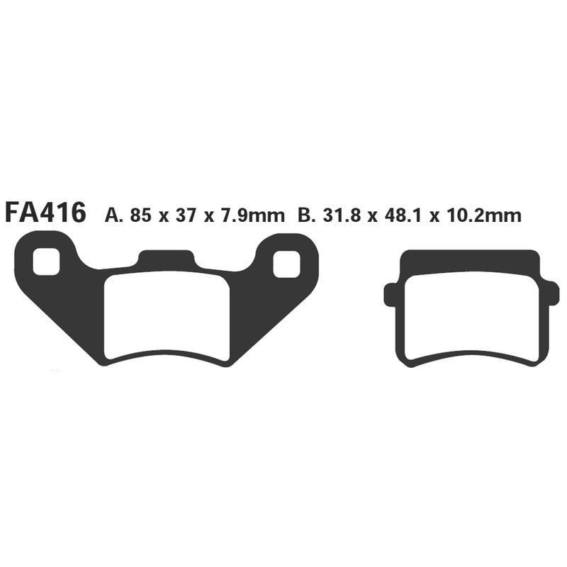 PASTIGLIE FRENO MOTO EBC FA416R R QUADZILLA 06- ANT. DAL 2006 VENT