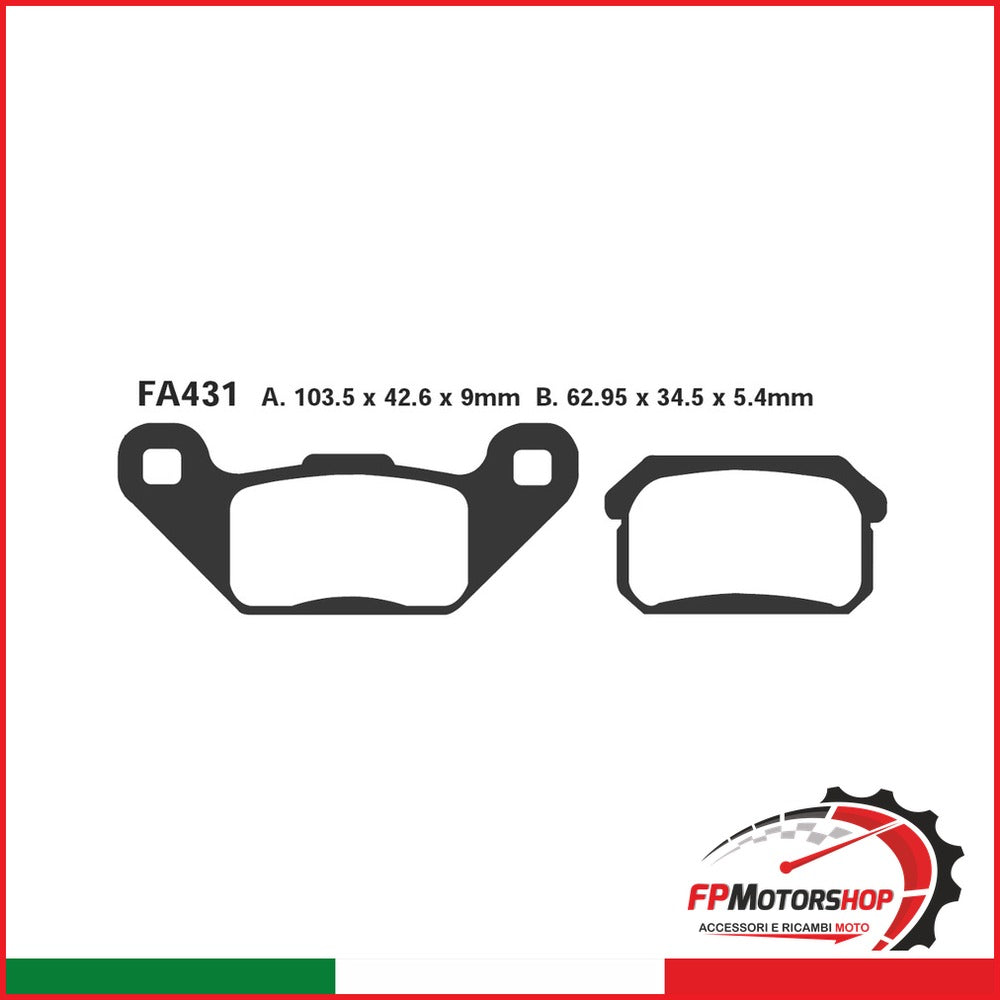 PASTIGLIE FRENO MOTO EBC FA431R R QUADZILLA 06-POST. 06 POSTERIORE SINTERIZZATA