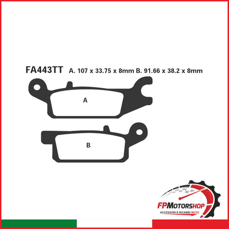 PASTIGLIE FRENO MOTO EBC FA443R R YFM 700 GRIZZLY 07 ANT.SX ANT SX SINTER DAL