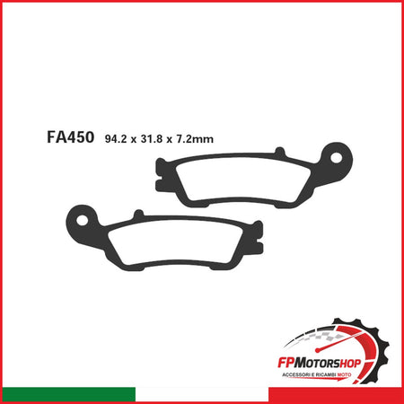 PASTIGLIE FRENO MOTO EBC FA450R R YAMAHA YZ250 07- ANT. DAL 2007
