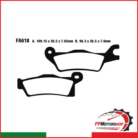 PASTIGLIE FRENO MOTO EBC FA618R R CAN AM OUTLANDER 12- RENEGADE QUAD CAN-AM