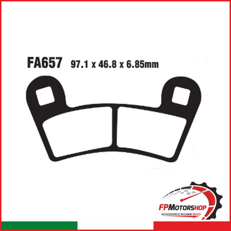 PASTIGLIE FRENO MOTO EBC FA657R R POLARIS 900 RZR QUAD RZR/RZR S 15