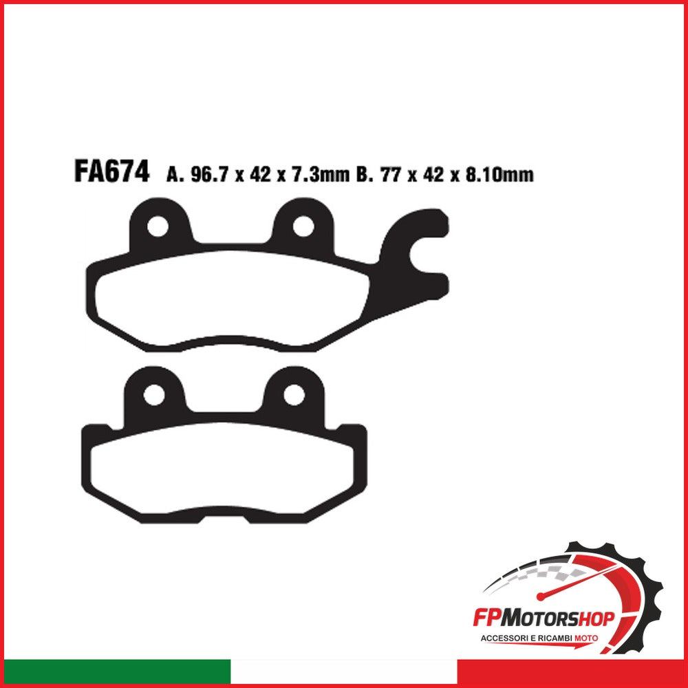 PASTIGLIE FRENO MOTO EBC FA674R R YAMAHA YXM 700 14- POST.SX QUAD POST. SX 16