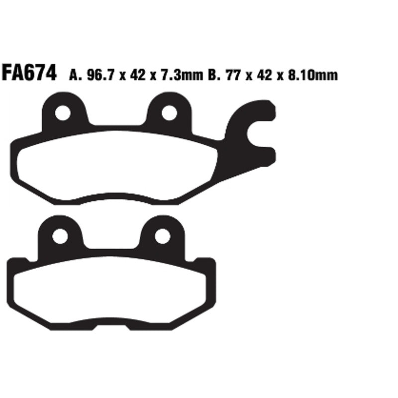 PASTIGLIE FRENO MOTO EBC FA674R R YAMAHA YXM 700 14- POST.SX QUAD POST. SX 16