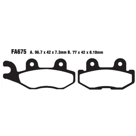 PASTIGLIE FRENO MOTO EBC FA675R R YAMAHA YXM 700 14- POST.DX QUAD POST. DX 16