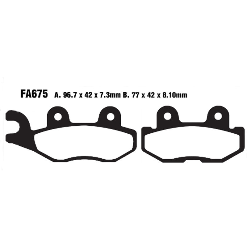 PASTIGLIE FRENO MOTO EBC FA675R R YAMAHA YXM 700 14- POST.DX QUAD POST. DX 16