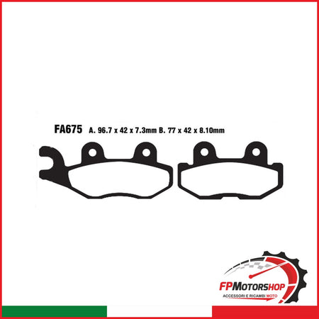 PASTIGLIE FRENO MOTO EBC FA675R R YAMAHA YXM 700 14- POST.DX QUAD POST. DX 16