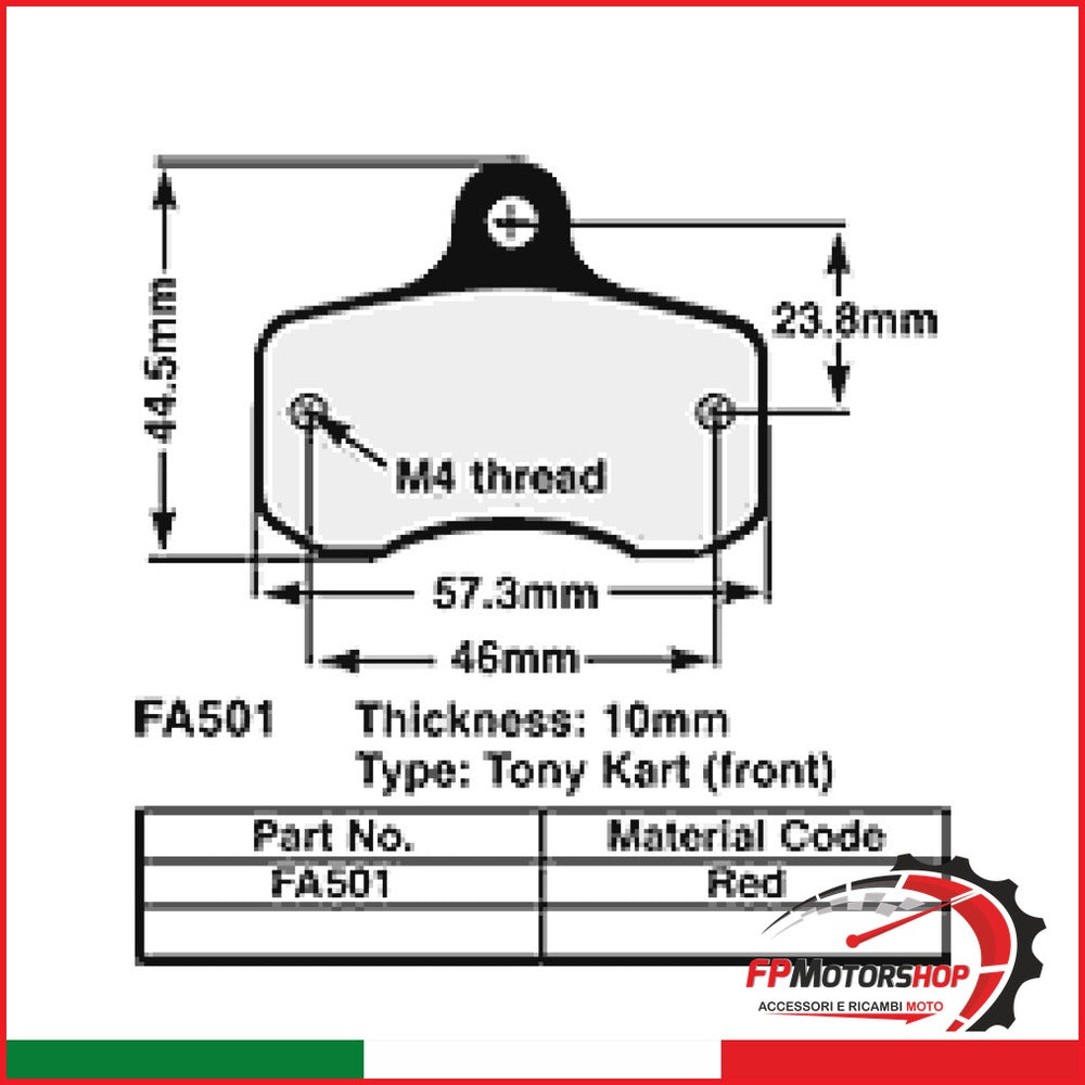 [R1501102] PASTIGLIE KART 10 mm RED FA501