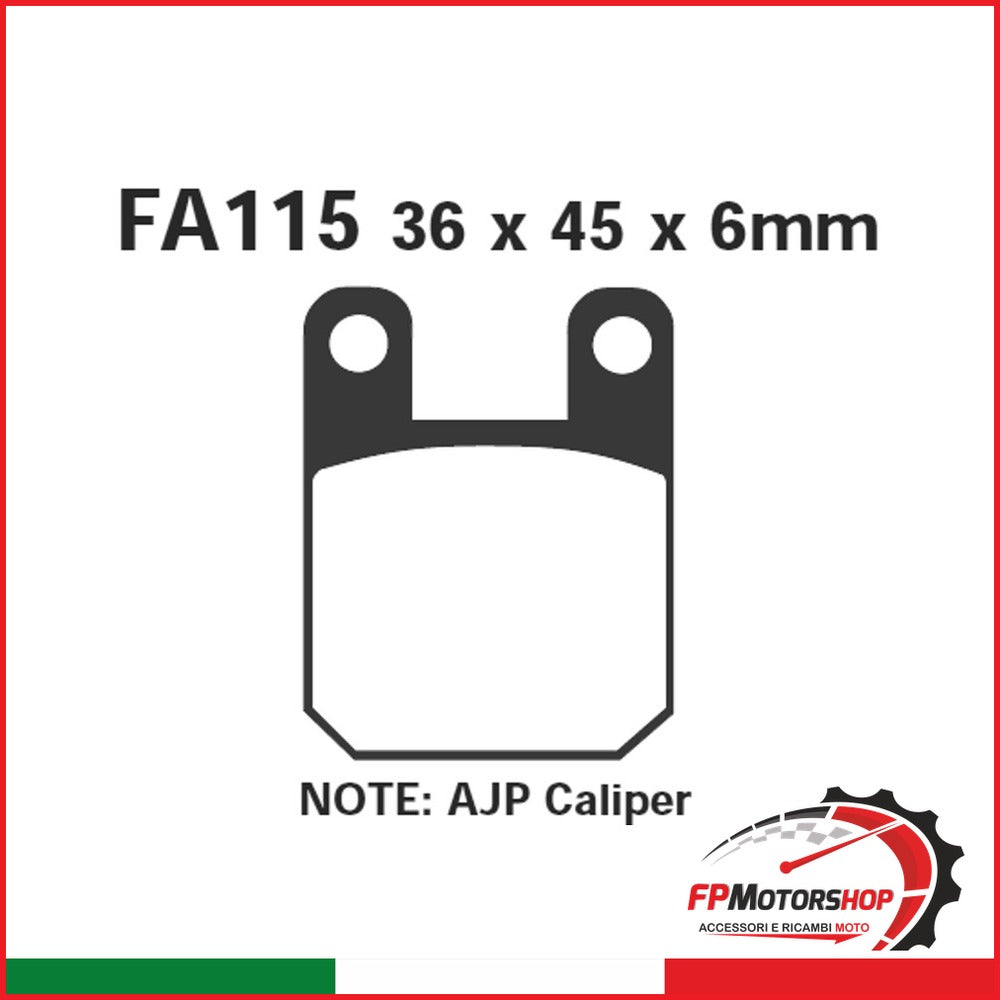 [R1611500] PASTIGLIE SFA PEUGEOT-ITALJET-SUZUKI SFA115