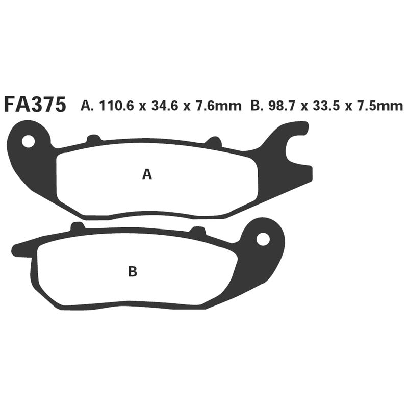 PASTIGLIE HH HONDA CBR 125 04-06 ANT. RIEJU RS2/NKD 125 06- HONDA CBR 150 R 2000-2003 FS SONIC 125 2003-2004 EBC R1837500 - foto originale