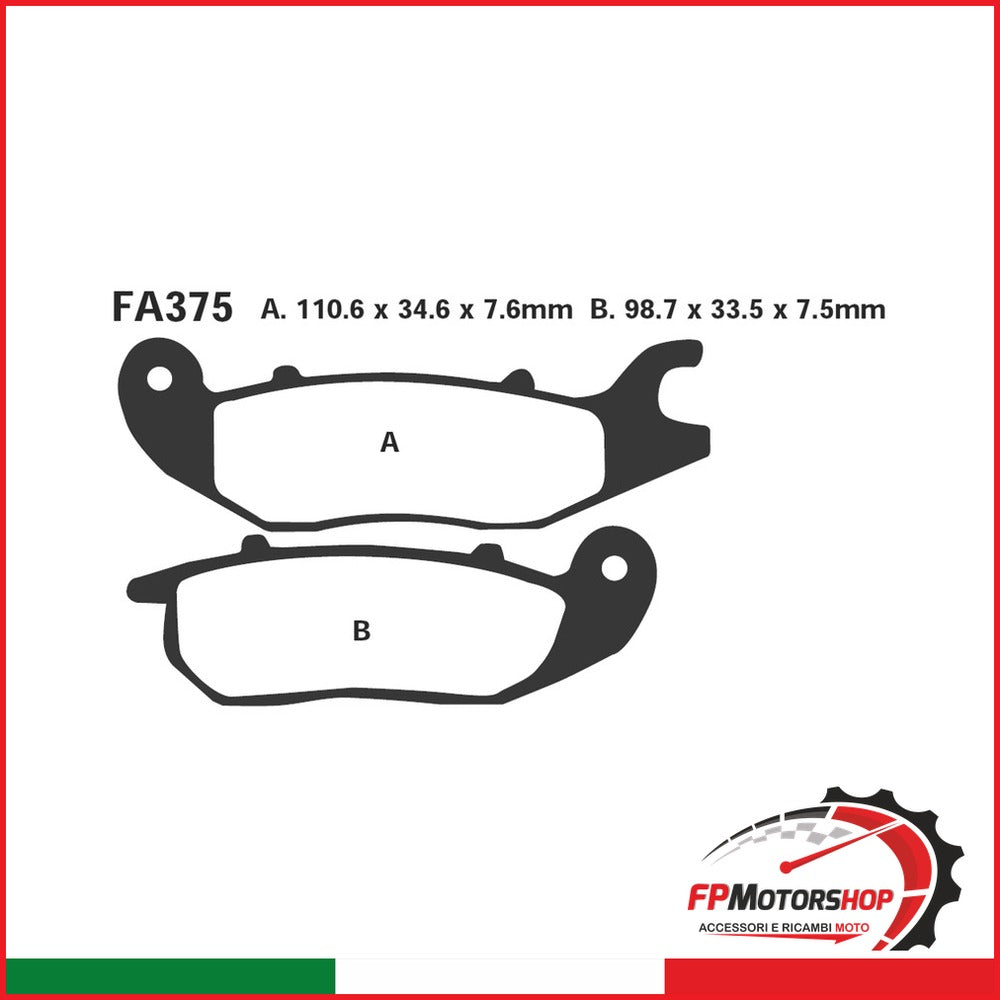 PASTIGLIE HH HONDA CBR 125 04-06 ANT. RIEJU RS2/NKD 125 06- HONDA CBR 150 R 2000-2003 FS SONIC 125 2003-2004 EBC R1837500 - foto brandizzata