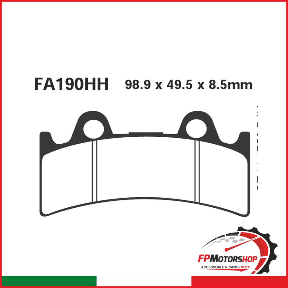 PASTIGLIE FRENO MOTO EBC FA190HH HH YAMAHA YZF750 -97 ANT. ANTERIORE