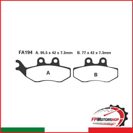 PASTIGLIE FRENO MOTO EBC FA194HH HH BETA ALP 4.0 ANT. APRILIA YAMAHA GILERA