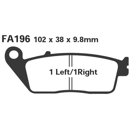 PASTIGLIE FRENO MOTO EBC FA196HH HH YAMAHA MT-01 BMW HONDA SUZUKI