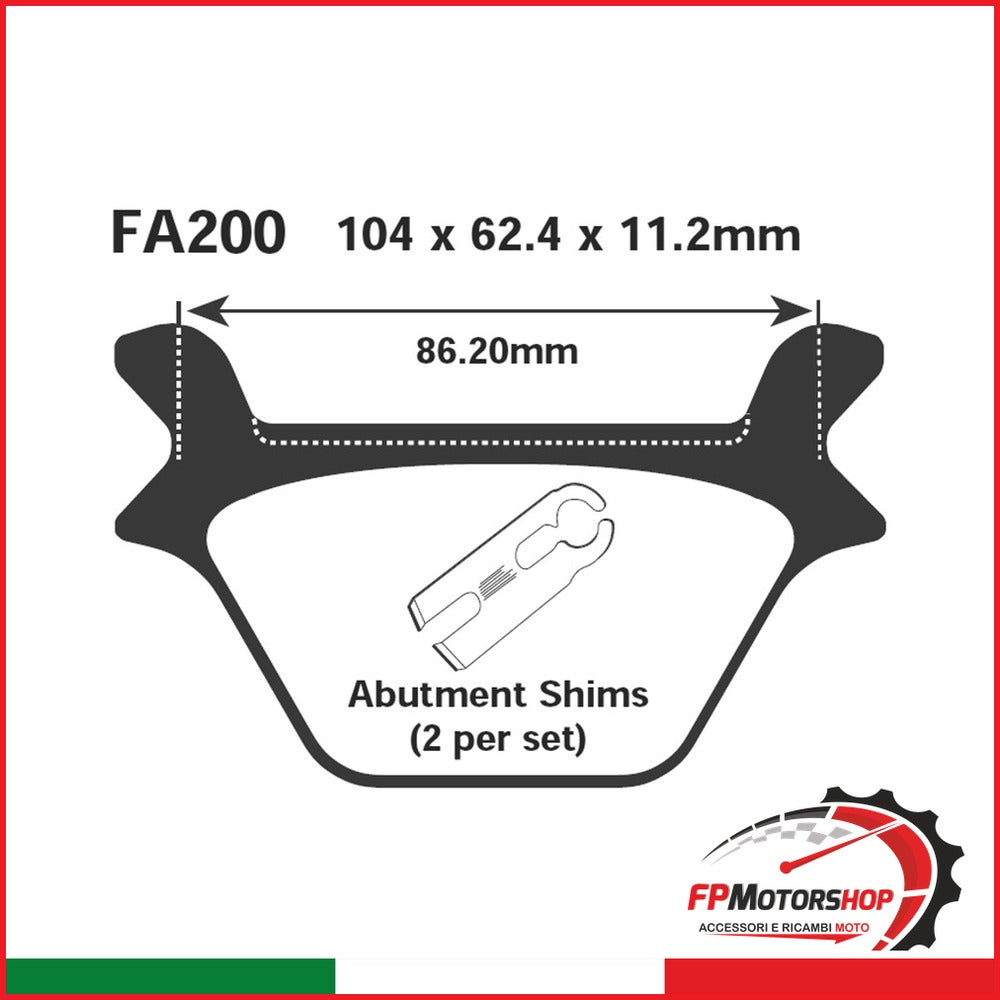 PASTIGLIE FRENO MOTO EBC FA200HH HH H.D. HARLEY DAVIDSON