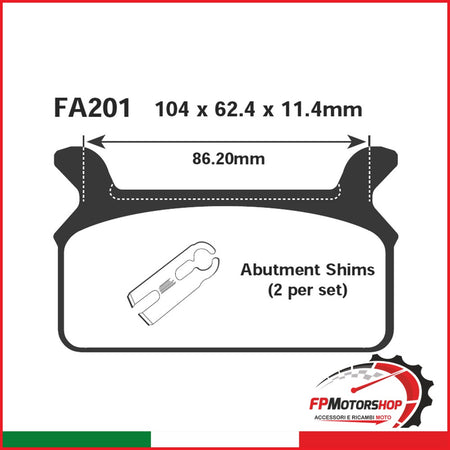 PASTIGLIE FRENO MOTO EBC FA201HH HH H.D. HARLEY FLHT TOURING ELECTRA GLIDE 86 99