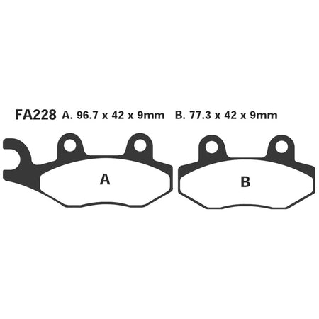 PASTIGLIE FRENO MOTO EBC FA228HH HH KAWA KLR650 HONDA CA 125 CMX 250 2008-2009