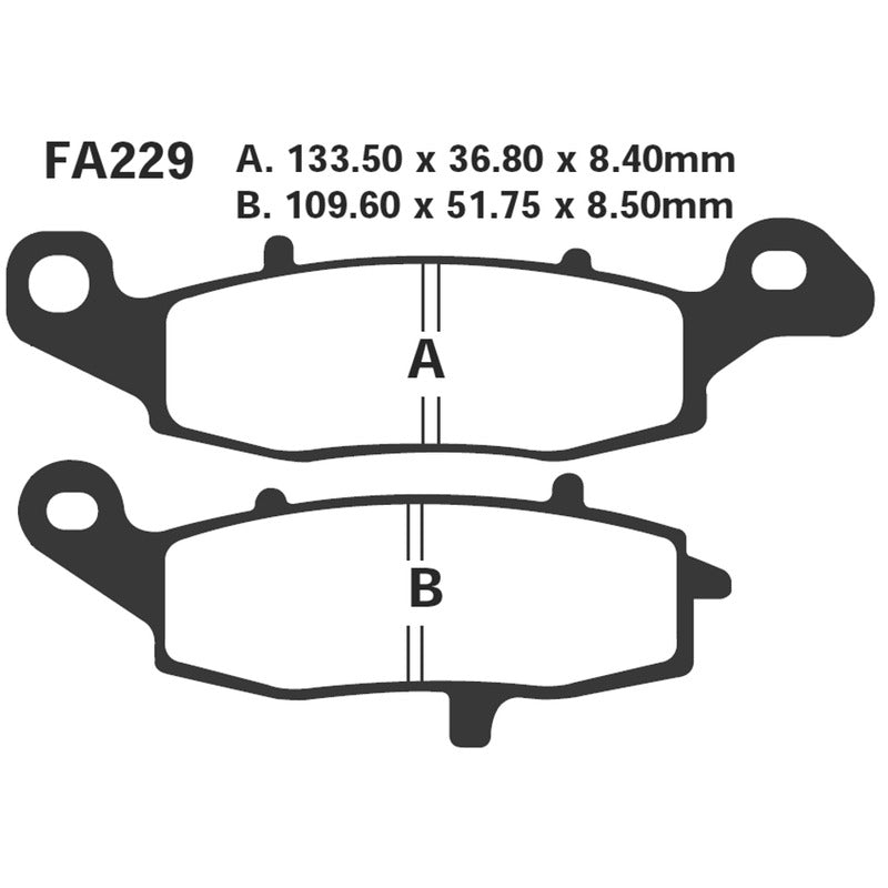 PASTIGLIE FRENO MOTO EBC FA229HH HH SUZUKI SV 650 ANT.SX KAWASAKI CFMOTO