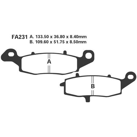 PASTIGLIE FRENO MOTO EBC FA231HH HH SUZUKI SV 650 ANT.DX KAWASAKI