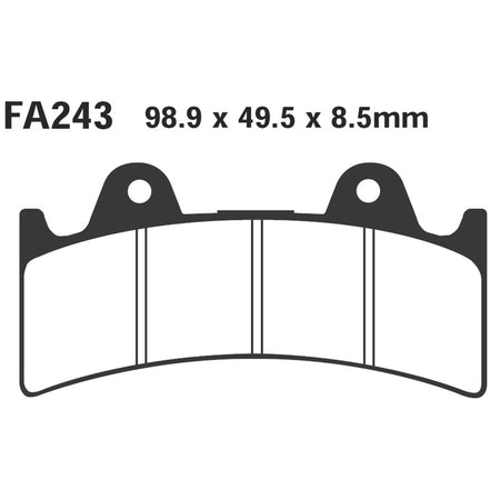 PASTIGLIE FRENO MOTO EBC FA243HH HH PINZA JAYBRAKE 6 PIST. PISTONCINI