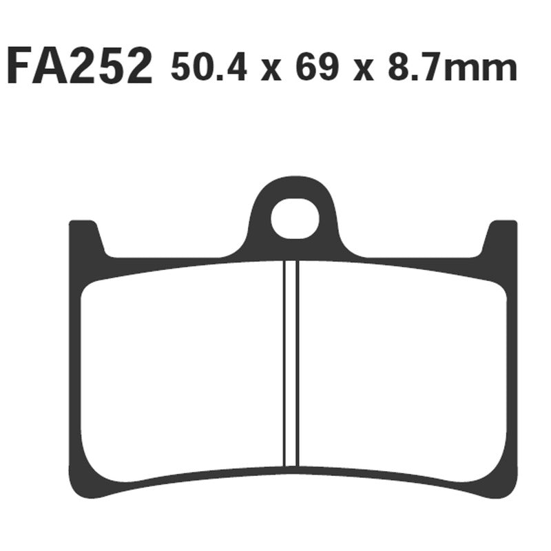 PASTIGLIE FRENO MOTO EBC FA252HH HH YAMAHA MT-07/09 T-MAX 530 2007-2009