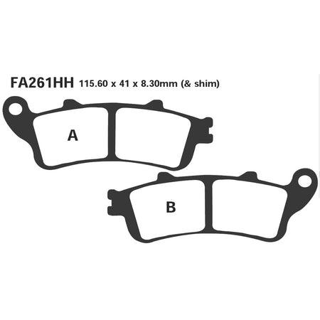 PASTIGLIE FRENO MOTO EBC FA261HH HH HONDA VFR 800 FI ANT.