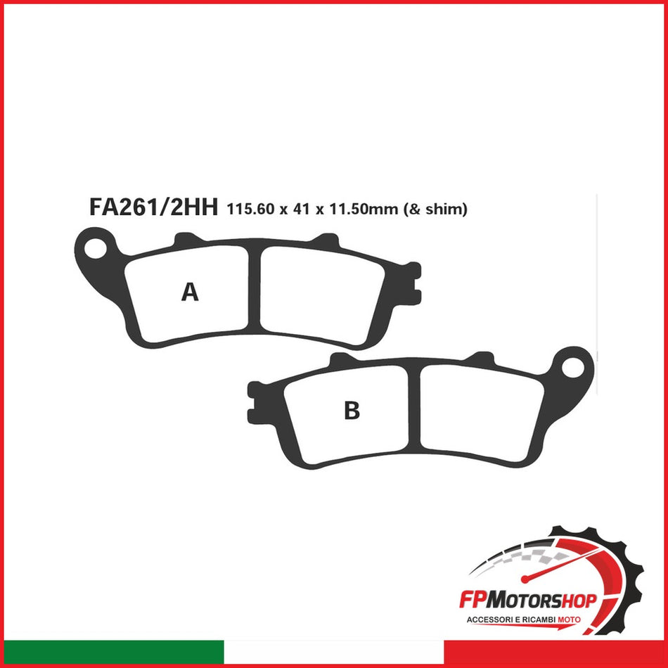 PASTIGLIE FRENO MOTO EBC FA261/2HH HH HONDA GL1800 POST 2001-2007