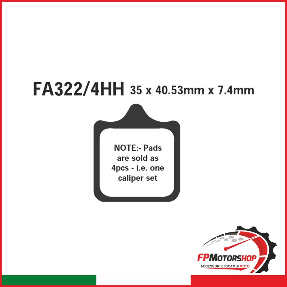 SET PAST.HH APRILIA RSV 1000 EBC FA322/4HH 01- ANT. 2CP DAL 2001 CAGIVA DUCATI
