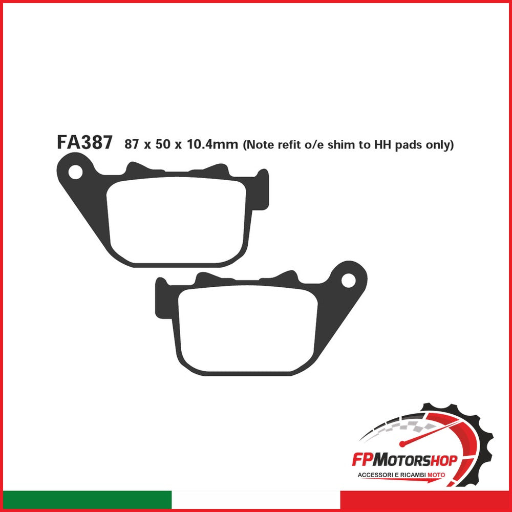 PASTIGLIE FRENO MOTO EBC FA387HH HH H.D.883 04- POST. DAL 2004 HARLEY DAVIDSON