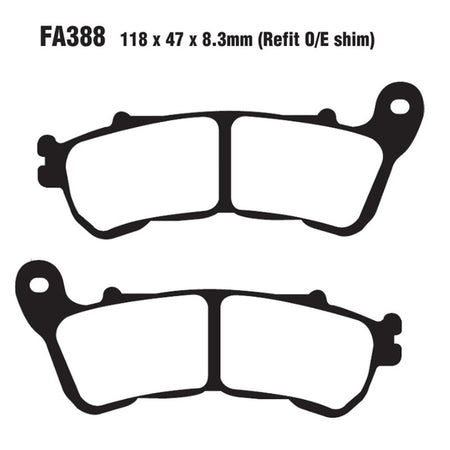 PASTIGLIE FRENO MOTO EBC FA388HH HH HONDA HORNET 600 07- ANT. DAL 2007 SUZUKI