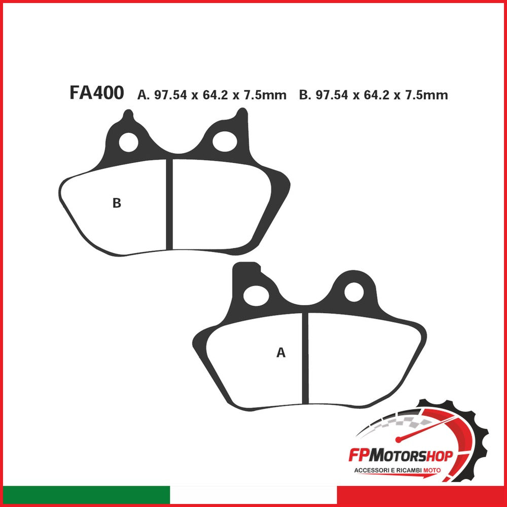 PASTIGLIE FRENO MOTO EBC FA400HH HH H.D. PINZA 4 PISTONCINI 2006-2007 HARLEY
