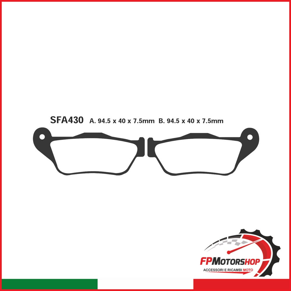 PASTIGLIE FRENO MOTO EBC FA430HH HH YAMAHA X-MAX 125 /250 ANT. 05-09 ANTERIORE