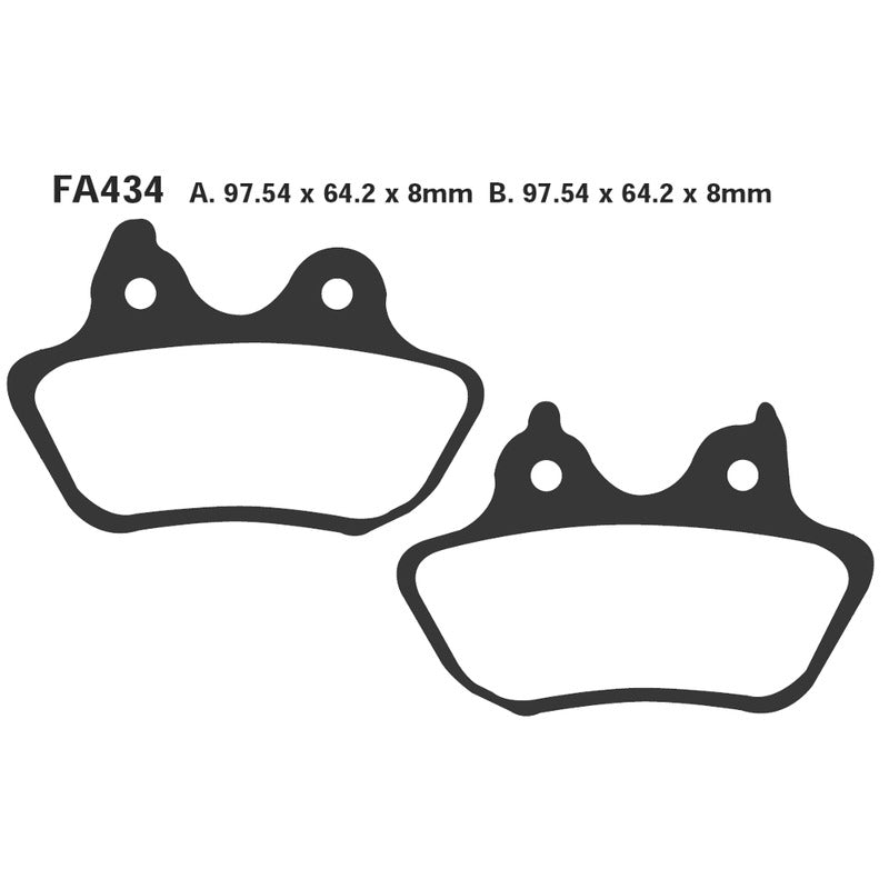 PASTIGLIE FRENO MOTO EBC FA434HH HH H.D. SOFTAIL STANDARD POST. HARLEY 06 07