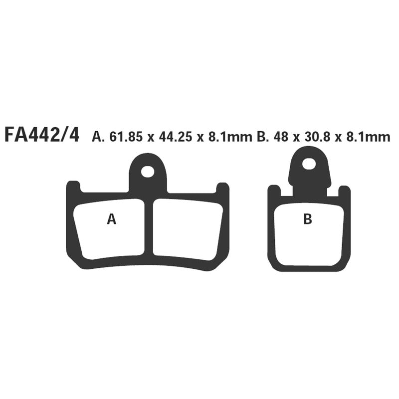 SET PAST.HH YAMAHA R1 07- EBC FA442/4HH ANT. 2CP 4PZ DAL 2007