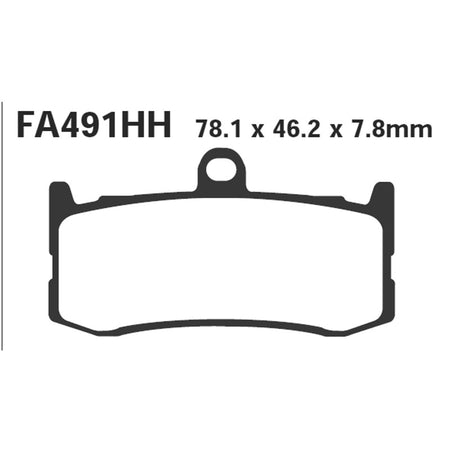 PASTIGLIE FRENO MOTO EBC FA491HH HH TRIUMPH DAYTONA 675 09- ANT. ANTERIORE DAL