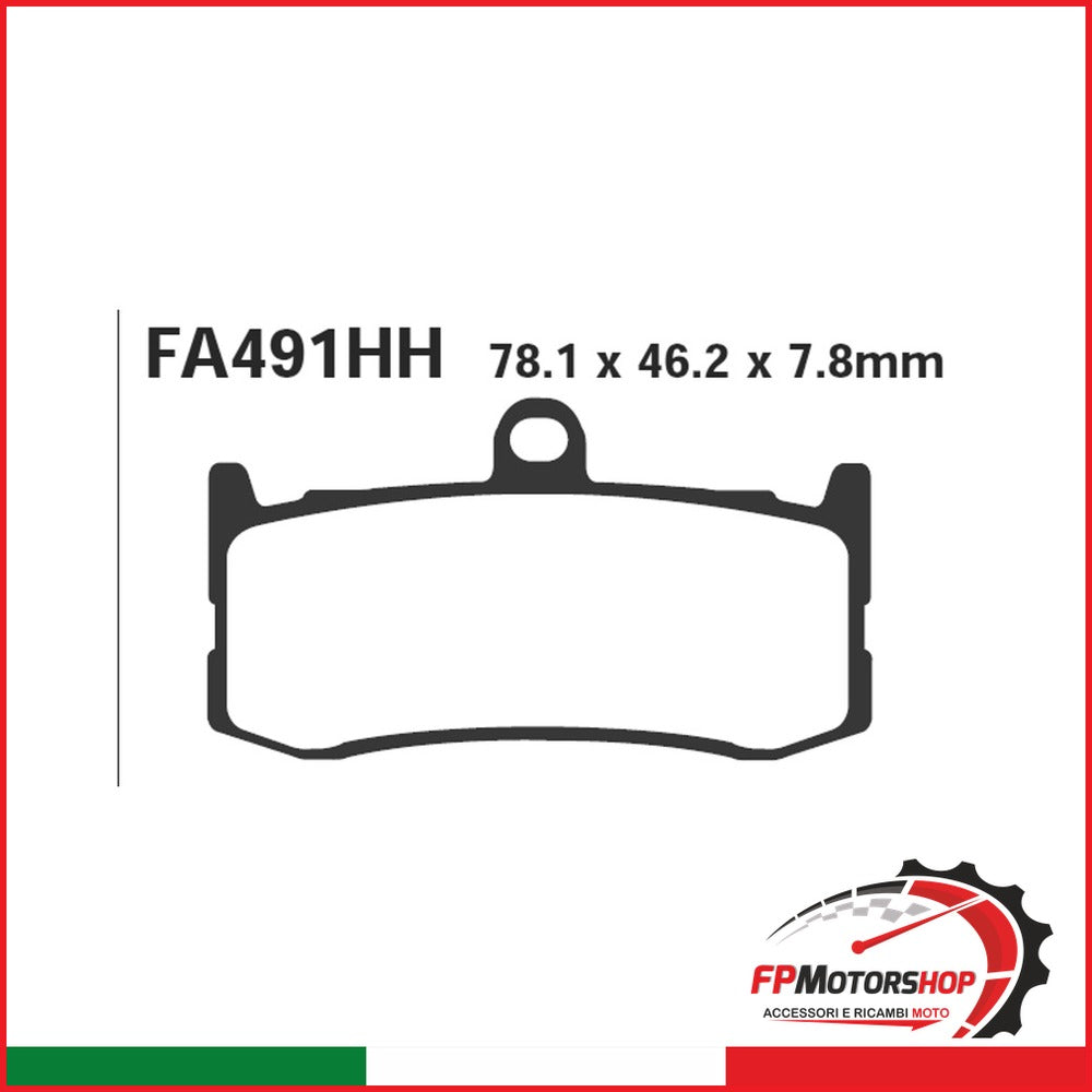 PASTIGLIE FRENO MOTO EBC FA491HH HH TRIUMPH DAYTONA 675 09- ANT. ANTERIORE DAL