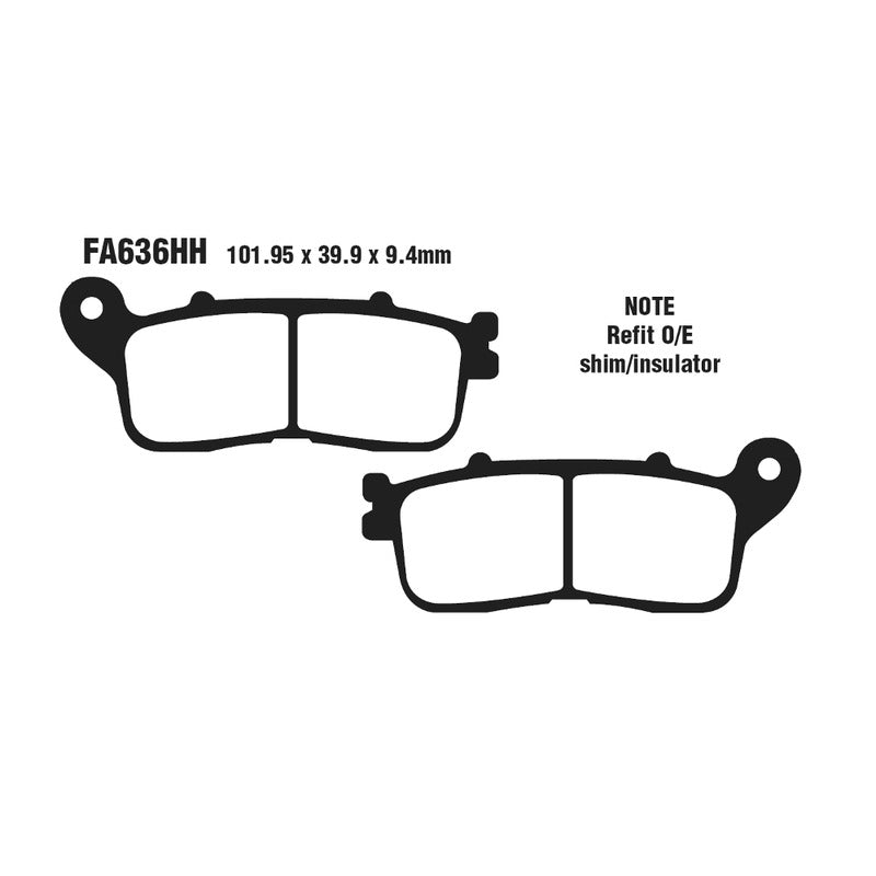 PASTIGLIE FRENO MOTO EBC FA636HH HH HONDA VFR1200X CROSSTOURER 12- VFR 1200 X