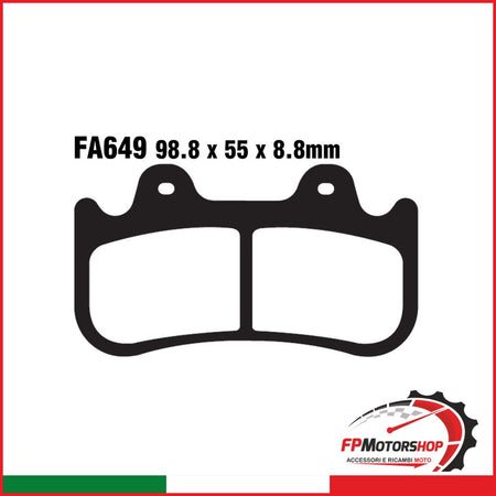 PASTIGLIE FRENO MOTO EBC FA649HH HH X PINZE JAYBRAKE 6 PISTONCINI