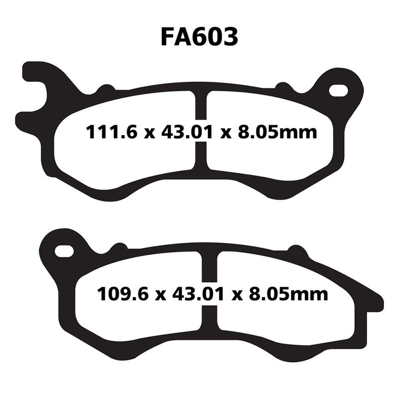PASTIGLIE FRENO MOTO EBC SFAC603 SFAC HONDA PCX 125 PEUGEOT KYMCO SWM