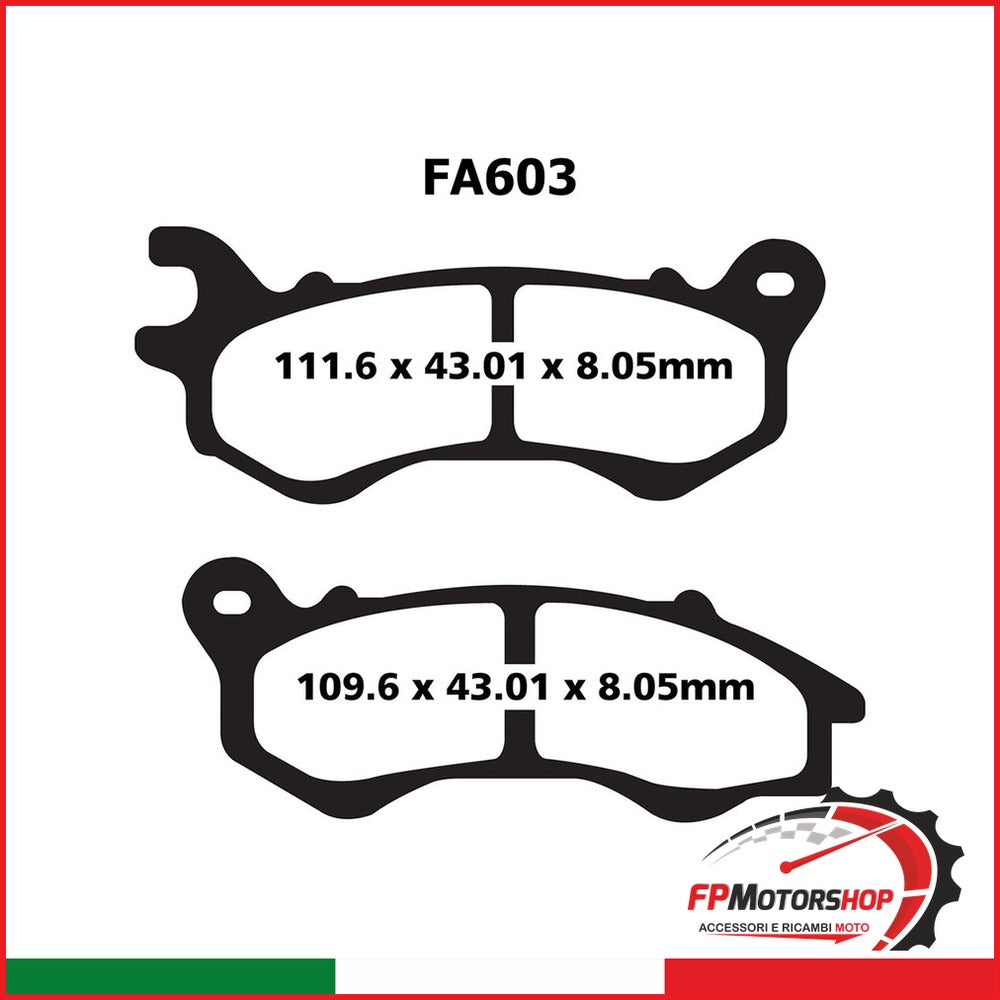 PASTIGLIE FRENO MOTO EBC SFAC603 SFAC HONDA PCX 125 PEUGEOT KYMCO SWM