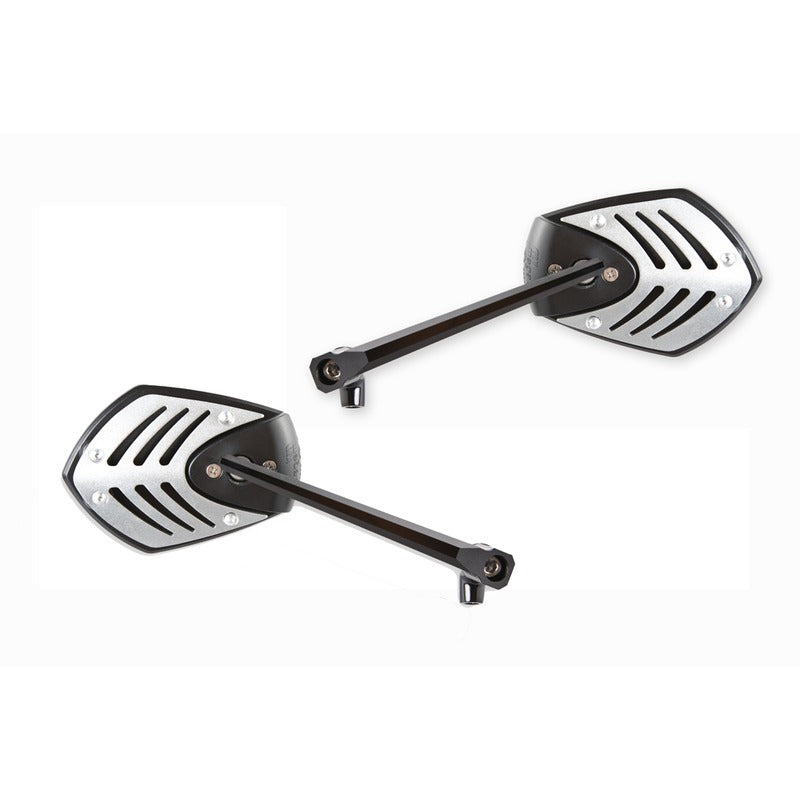 COPPIA SPECCHI SPECCHIETTI UNIVERSALI PER S55185502 BKR ARGENTO BRACCIO NERO