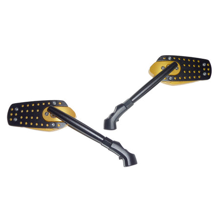 COPPIA SPECCHI SPECCHIETTI UNIVERSALI PER S55185701 BKR ORO BRACCIO NERO