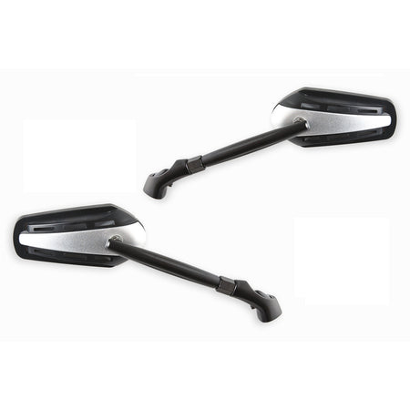 COPPIA SPECCHIETTI UNIVERSALI PER MOTO S5518581 BKR ARGENTO BRACCIO NERO