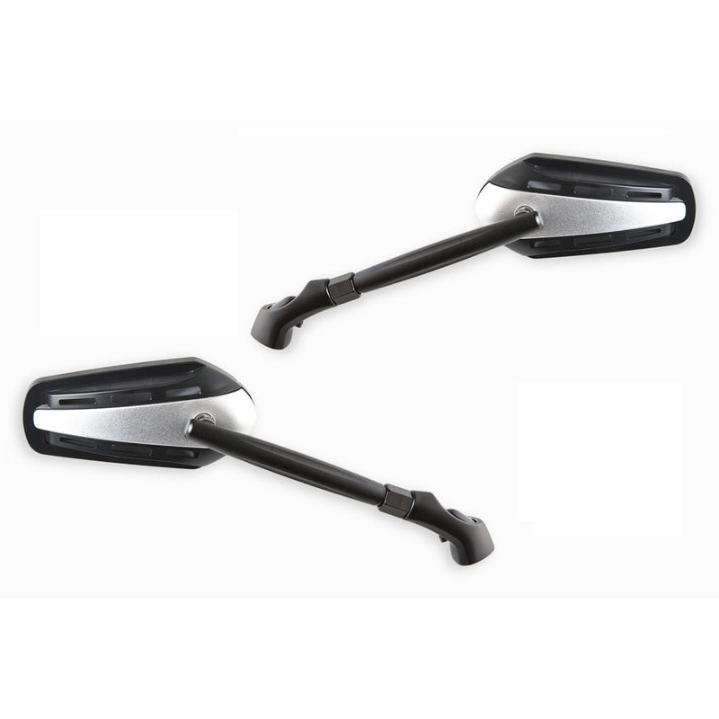 COPPIA SPECCHIETTI UNIVERSALI PER MOTO S5518581 BKR ARGENTO BRACCIO NERO
