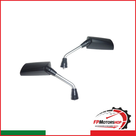 COPPIA SPECCHIETTI PER MOTO BKR S5518603 RETTANGOLARE NERO E ARGENTO BRACCIO