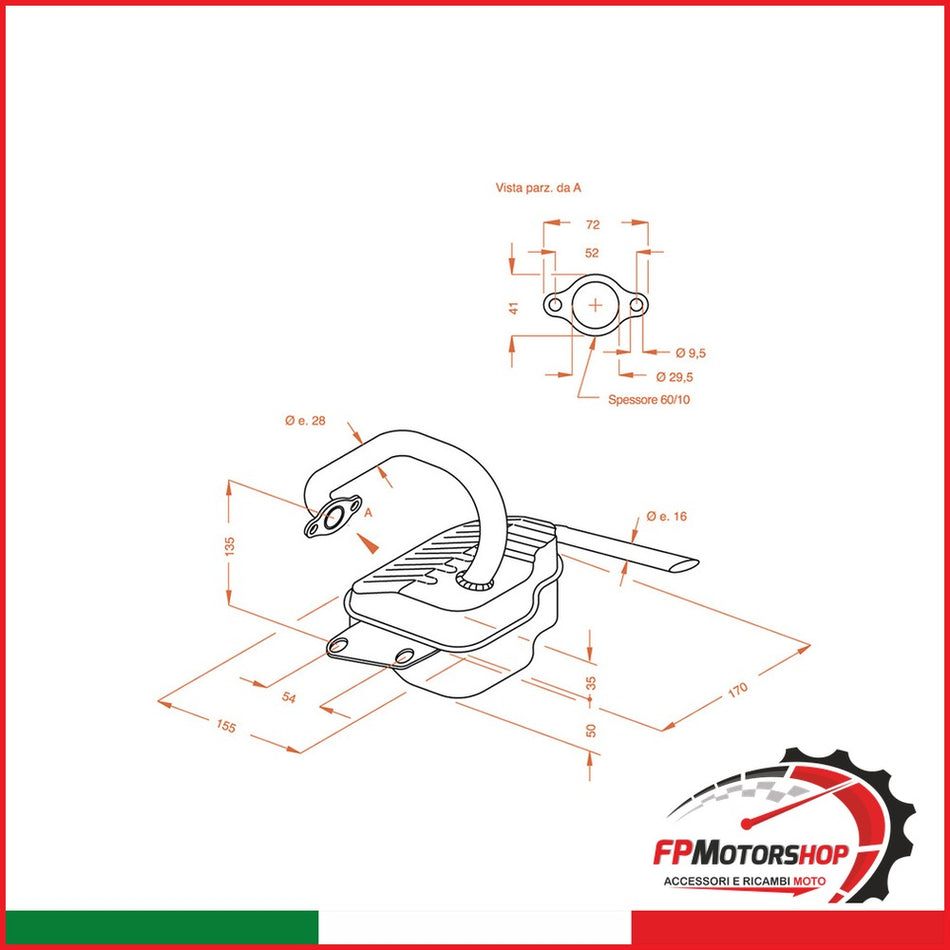 MARMITTA SITO PIAGGIO APE 50 0220