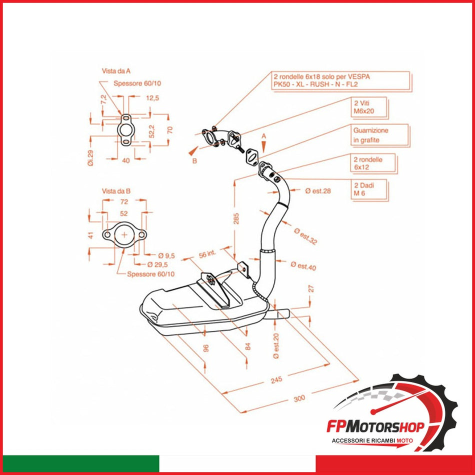 MARMITTA SITOPLUS PIAGGIO VESPA PK 0250 50